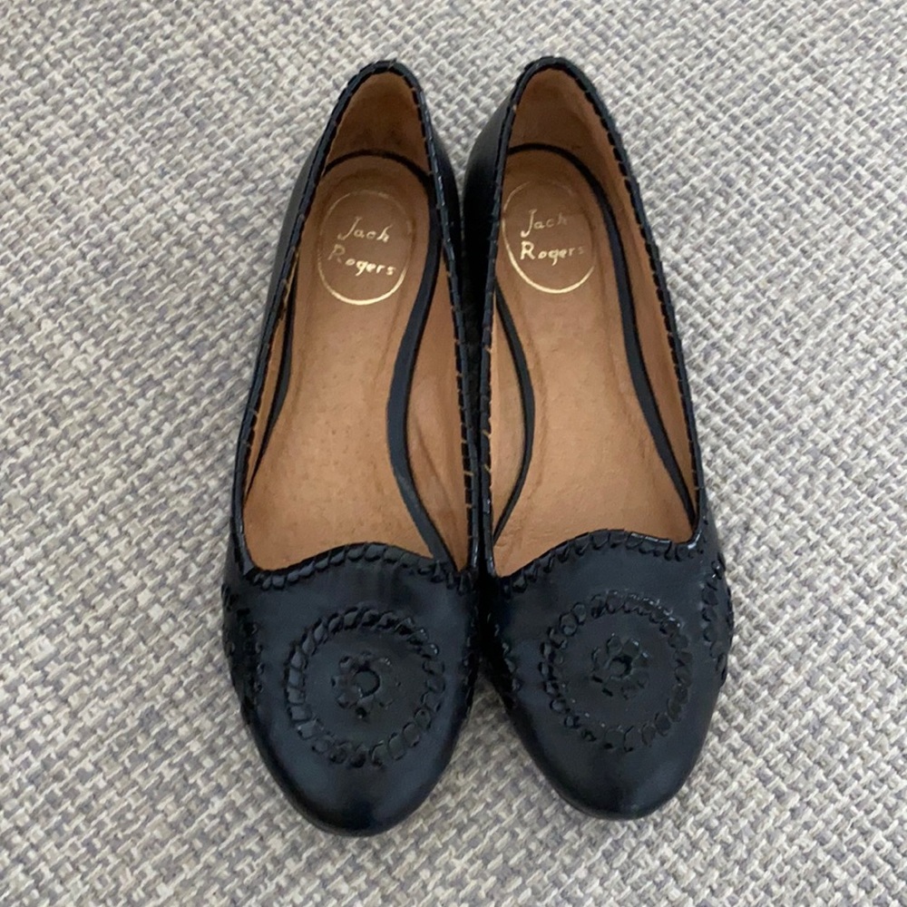 Jack Rogers Ballet Flat, Black 8M